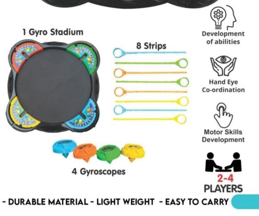 Bey Battle Set - Indoor/Outdoor Spinning Top Stadium Game with 4 Gyroscopes, 8 Launch Strips, and Integrated Scoring | Multiplayer Fun for Kids Aged 5 Years+ | Store Pickup Only
