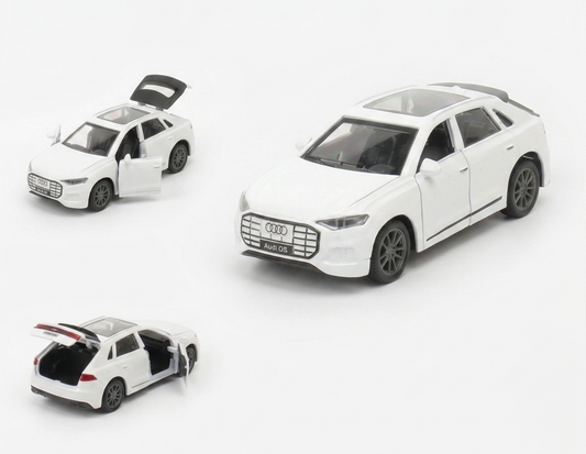 1:36 Scale Alloy Audi Q8 Die-Cast Metal Toy Car with Light & Sound Effects - Collectible Pull Back Action Model Vehicle | Pack of 1 | Store Pickup Only