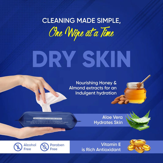 Beautiful Basics Dry Oily Sensitive Normal Skin Face Wipes (4 Pkts X 100 Pcs Wipes)