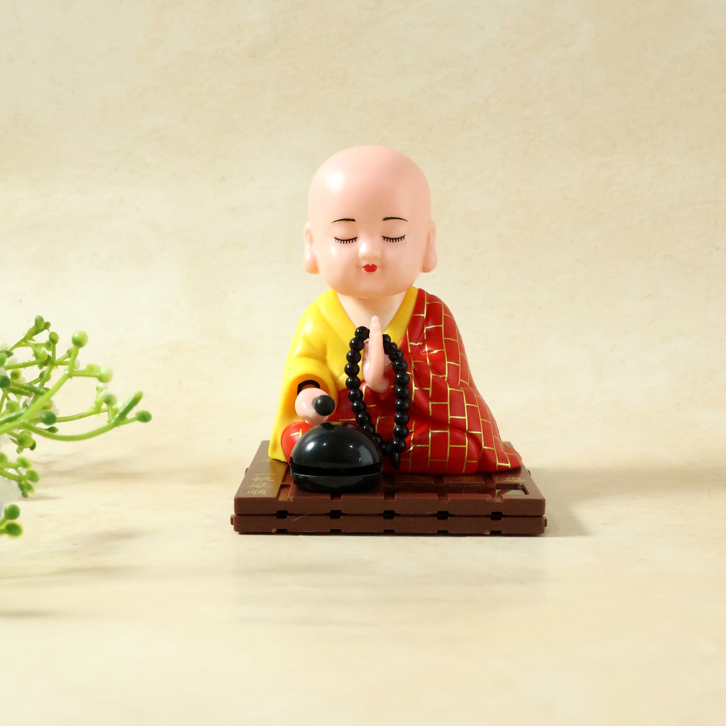 Red Solar Powered Sitting Buddha Statue (1 Pc Medium)