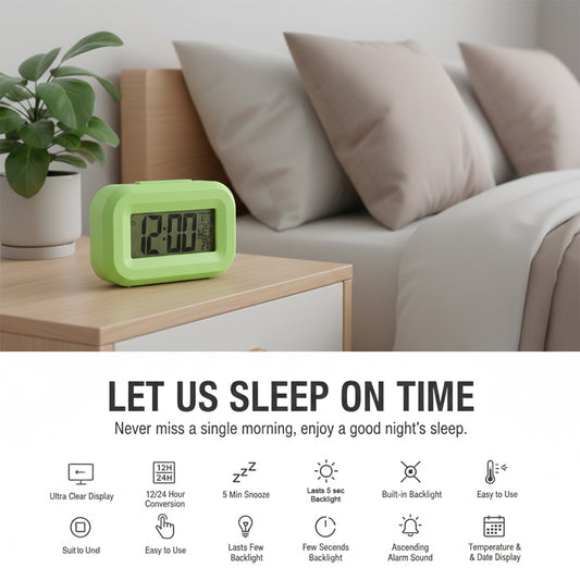 Digital Alarm Clock With Clear Display (1 Pc)
