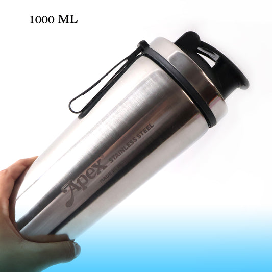 Apex Stainless Steel Gym Shaker Bottle And Spring (1000ml 1 Pc)