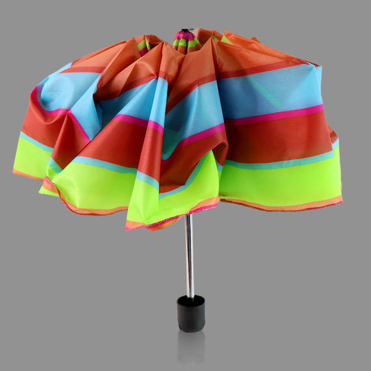 3-fold Sun Rain Protective Solid Foldable Umbrella (1 Pc)