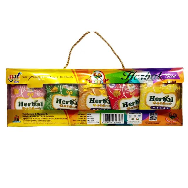 HOLI COCK HERBAL GULAL (PACK OF 5 X 70 GRMS)