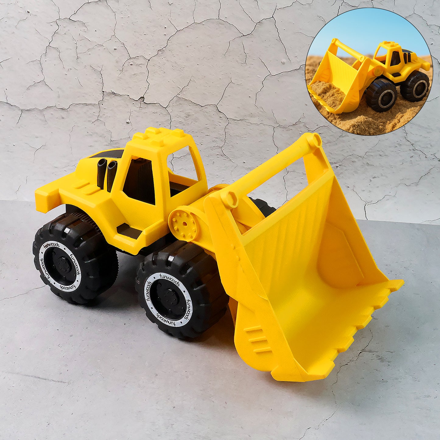 Funwoods Friction-powered Front Loader Bulldozer Toy - (1 Pc)