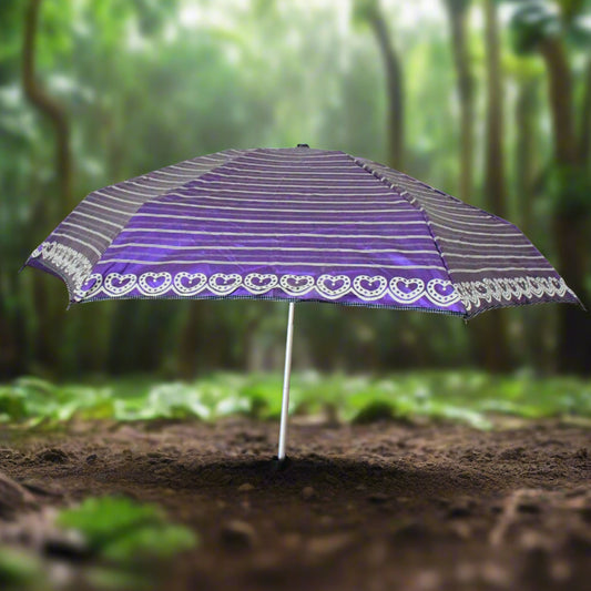3-fold 5 Floor Sun Protective Solid Foldable Umbrella (1 Pc)