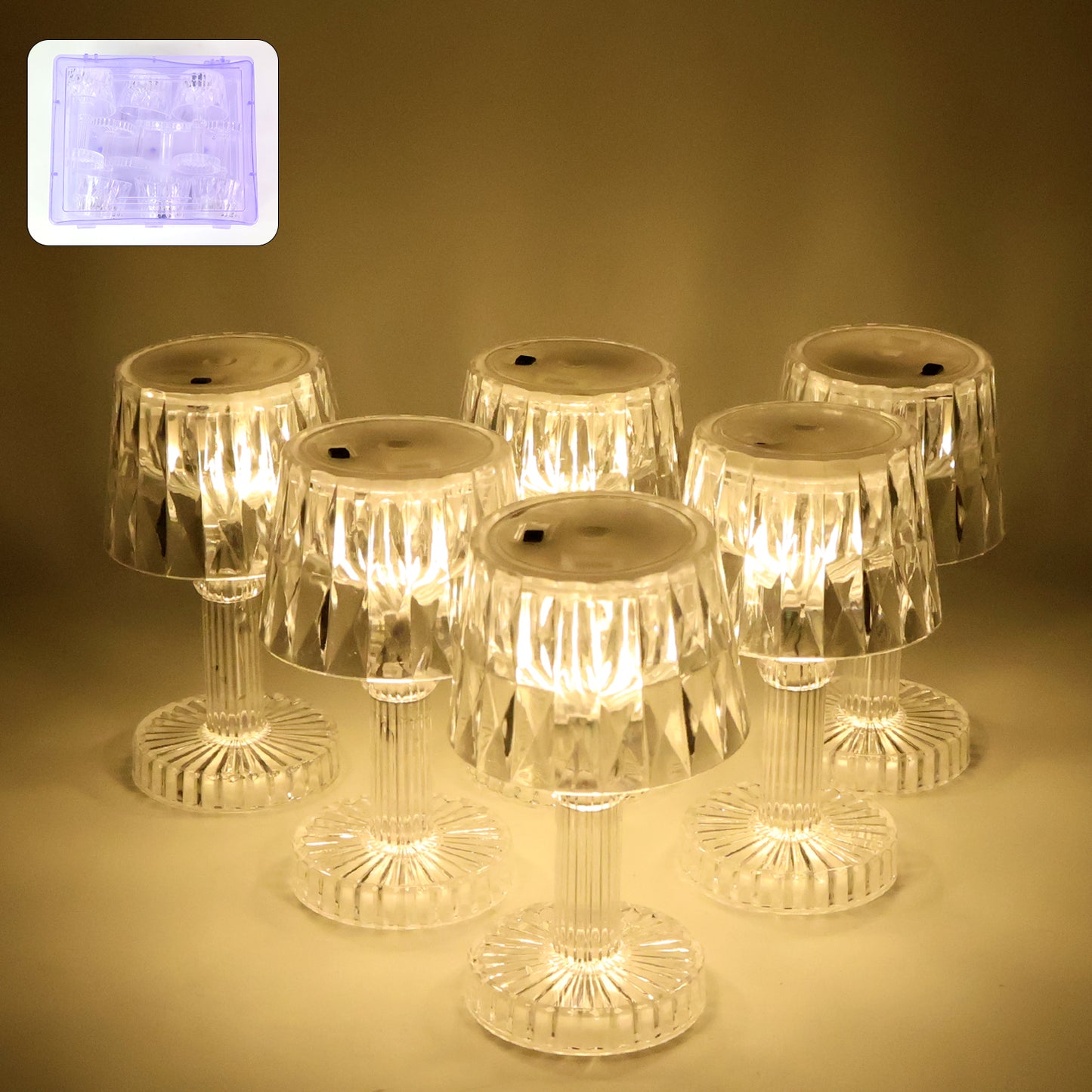 Battery Operated Decorative Led Mini Table Lamp (6 Pc Set)