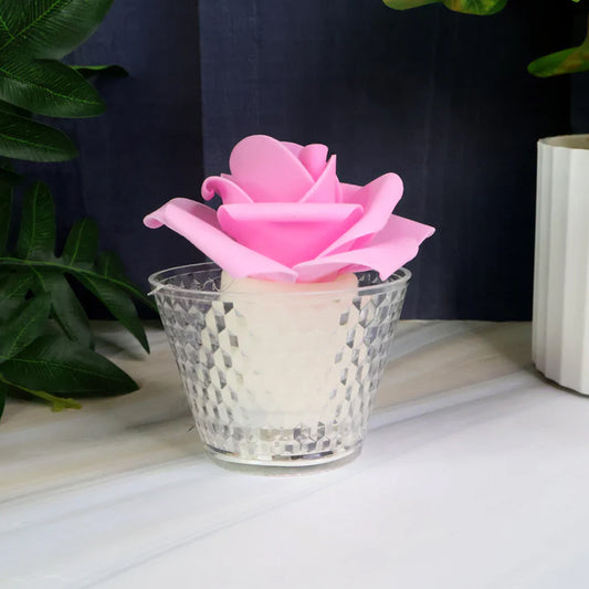 Led Rose Flower Decorative Flameless Tealight Candles - (6 Pc Set)