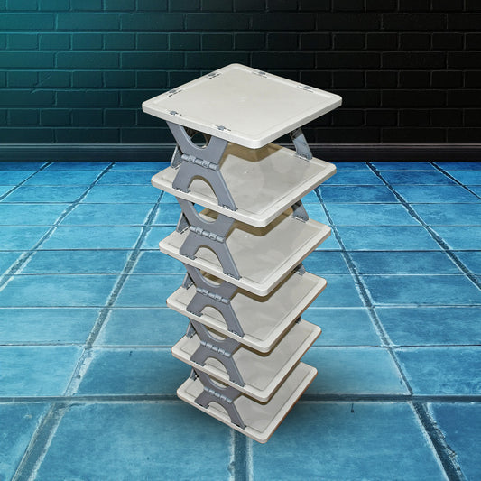 Smart Shoe Rack Shoes Stand Multifunctional Entryway Foldable Collapsible Door Shoe Rack Free Standing Heavy Duty Plastic Shoe Shelf Storage Organizer Narrow Footwear Home (1 Pc 4 Layer 6 Layer 8 Layer)
