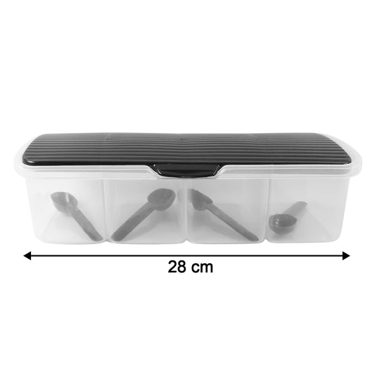 Kitchen Multipurpose Air-tight 4 Sections Storage Containers Masala Box (1 Set)