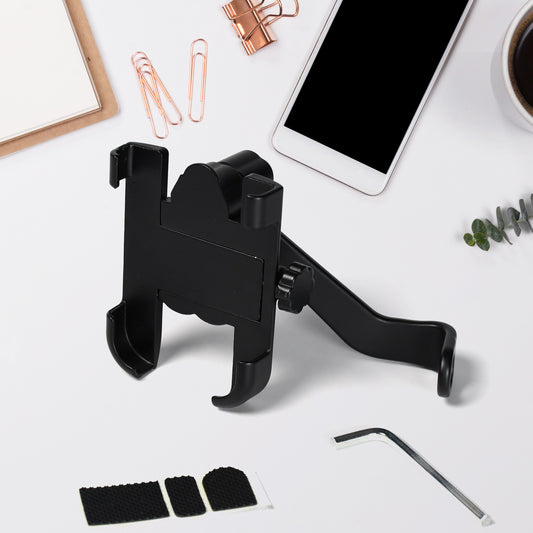 6706 Mobile Phone Holder With Easy Adjustable Rear View Mirror Mount Solid Metal Cradle Stand Suitable For Bike Mobile Phones