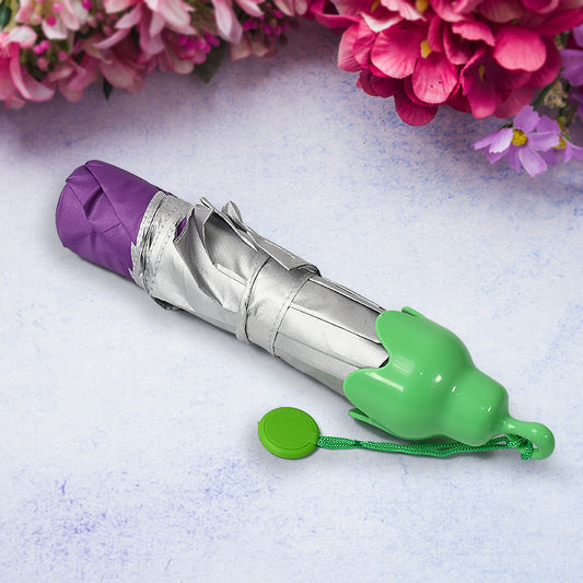 Vegetable Shaped Folding Umbrella Plastic Case Creative Fashion Folding Mini Sun Shade Rain Umbrella Unique Umbrella Sun Uv Protection Cute Design (1 Pc)