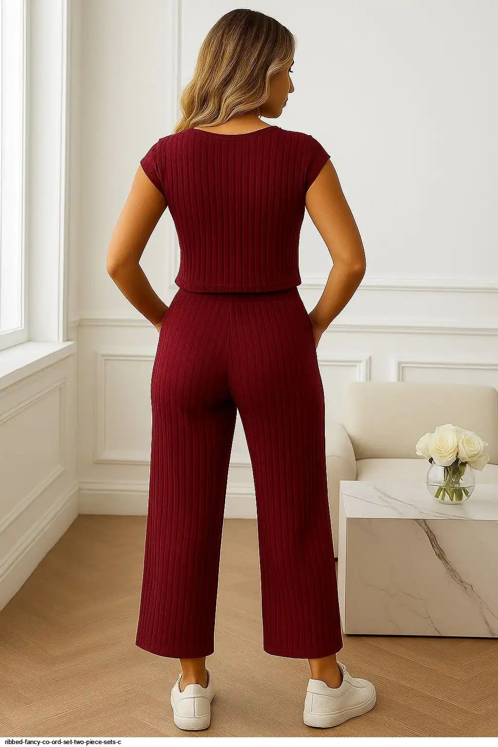 RIBBED FANCY CO ORD SET TWO PIECE SETS