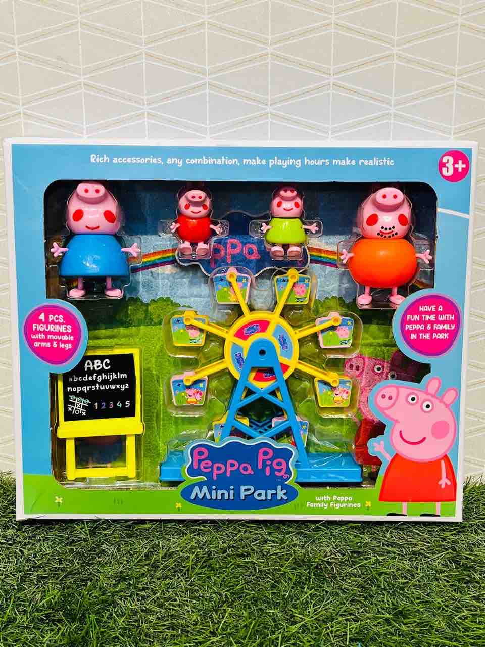 Peppa Pig Mini Park Playset | 4-Piece Family Figurine & Ferris Wheel Kit | Store Pickup Only