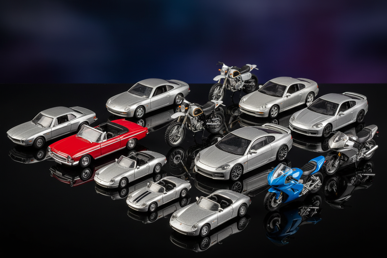 METAL DIE CAST ITEMS CARS & BIKES