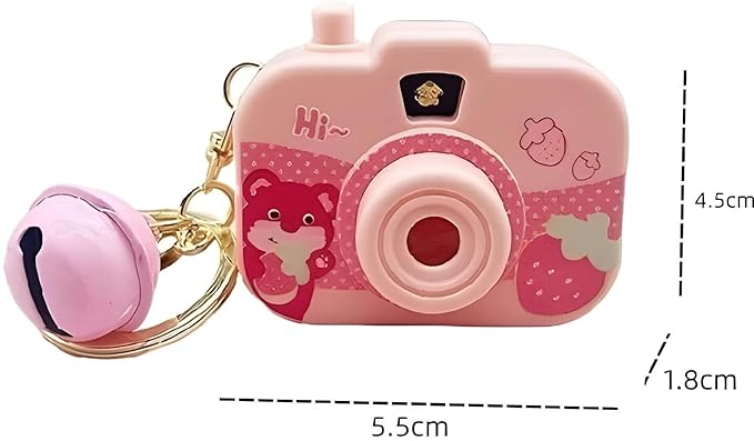 Mini Projector Camera Keychain | Kawaii Style Toy with Light & Bell | Cute Cartoon Accessory for Kids Bags | Rainbow Cloud Design | Perfect for School Bags, Pouches & Gifting