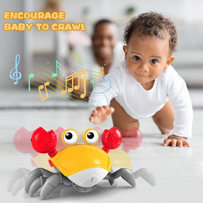 Rechargeable Crawling Crab Baby Toys for 3+ Years with Light & Sound | Sensory Interactive Moving Electric Toy for Kids | ISI and BIS Certified