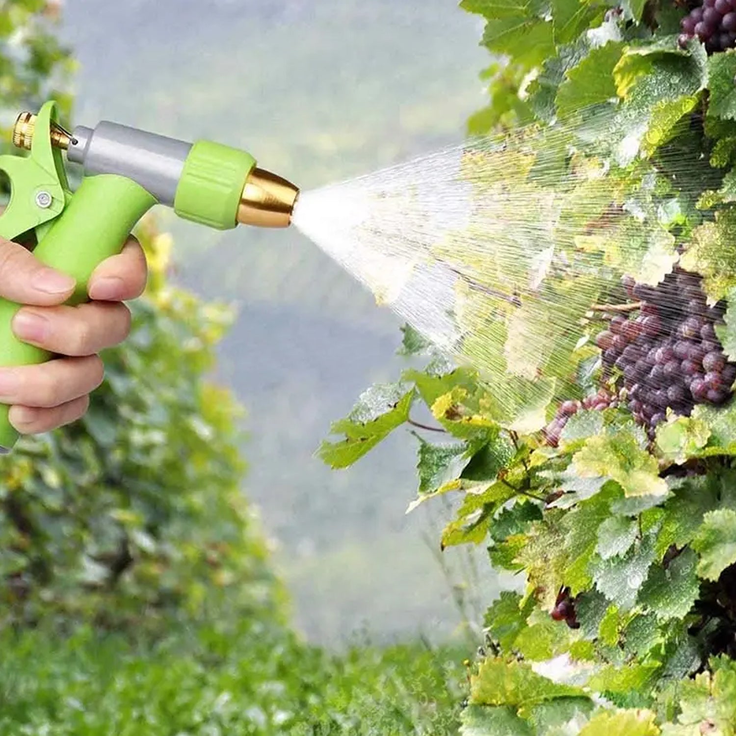 7525 Water Spray Nozzle Hose Sprayer High Pressure Long Range Zinc Alloy Rotatable For Gardening Spray Adjustable High Pressure Car Washer Washing Water Spray Gun