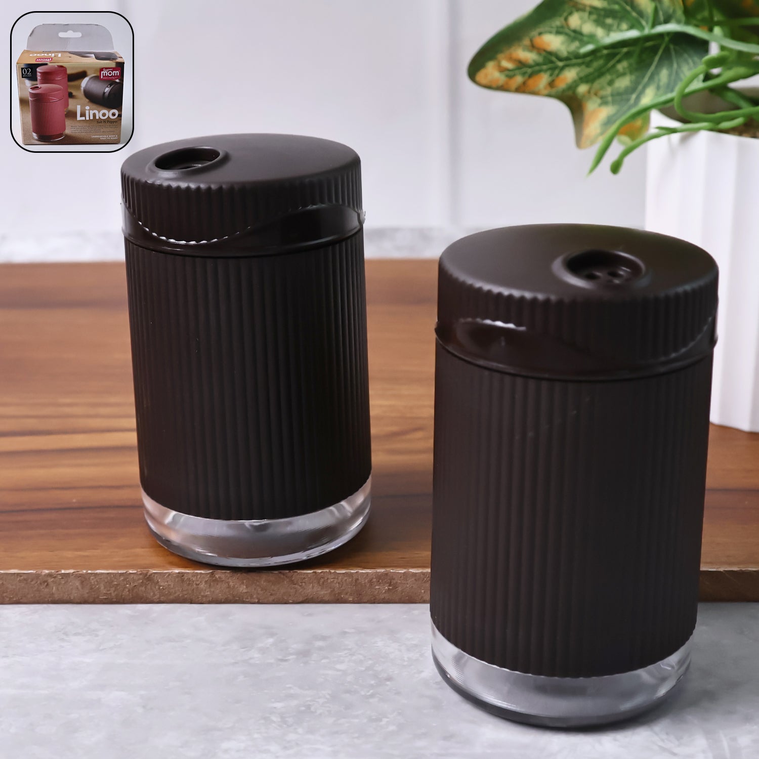 Supermom Linoo Salt  Pepper Dispenser Set (2 Pc)
