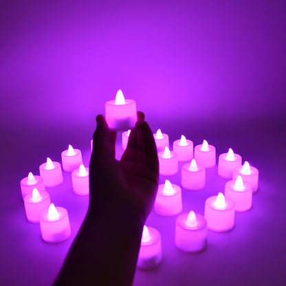 6634  Flameless Led Tealights Smokeless Plastic Decorative Candles - Led Tea Light Candle For Home Decoration (Pack Of 24)