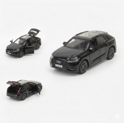 1:36 Scale Alloy Audi Q8 Die-Cast Metal Toy Car with Light & Sound Effects - Collectible Pull Back Action Model Vehicle | Pack of 1 | Store Pickup Only