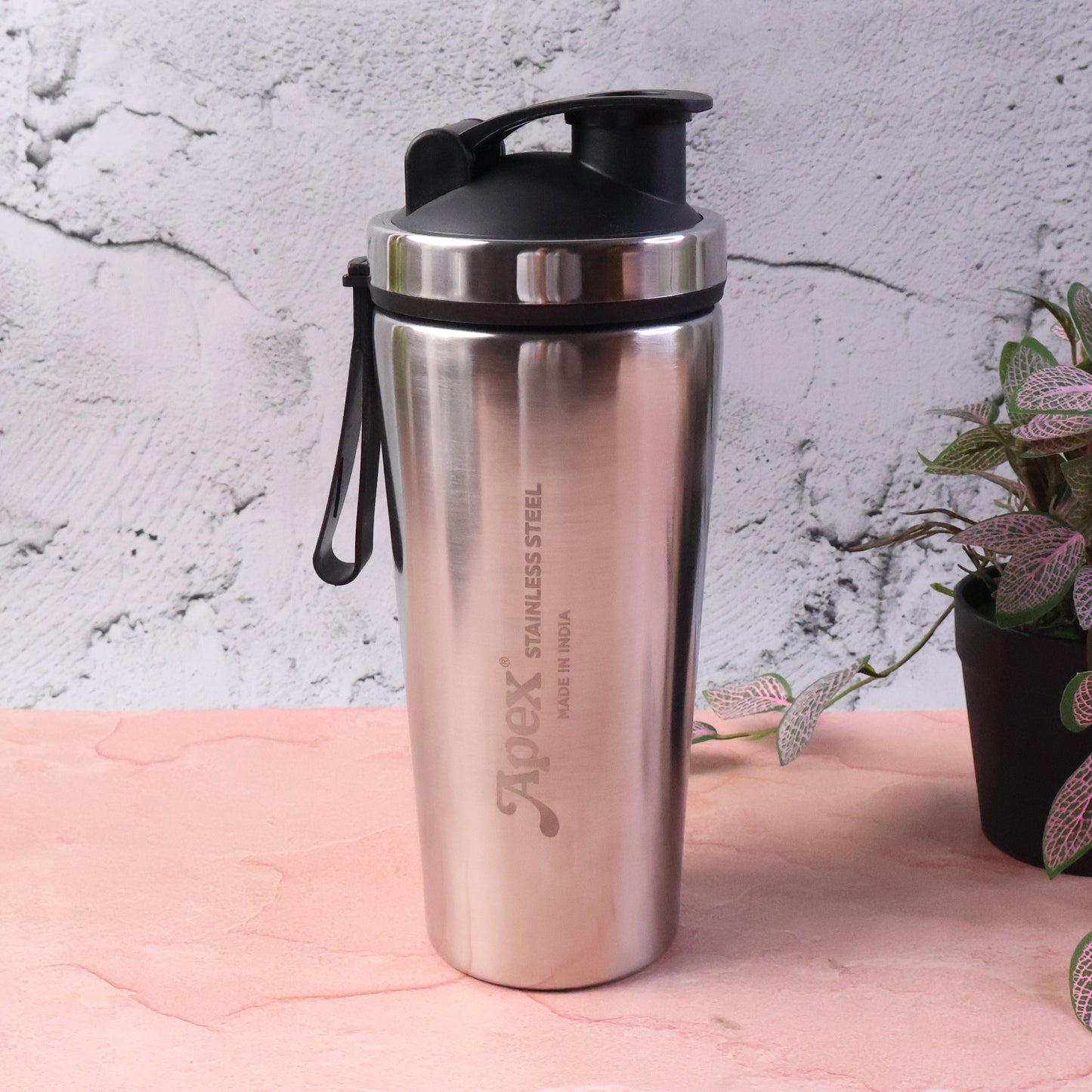 Apex Stainless Steel Gym Shaker Bottle And Spring (1000ml  1 Pc)