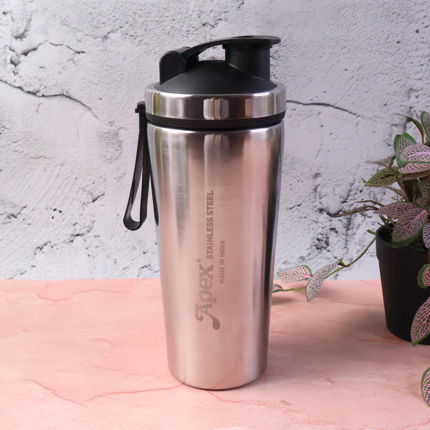 Apex Stainless Steel Gym Shaker Bottle And Spring (1000ml  1 Pc)