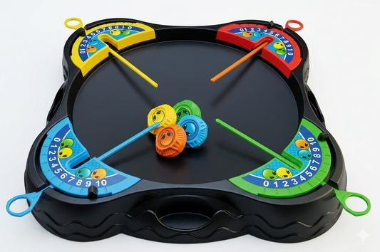 Bey Battle Set - Indoor/Outdoor Spinning Top Stadium Game with 4 Gyroscopes, 8 Launch Strips, and Integrated Scoring | Multiplayer Fun for Kids Aged 5 Years+ | Store Pickup Only