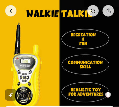 Kids Adventure Walkie Talkie Set – Long Range 2-Way Radio Toy with Push-to-Talk & Antenna for Indoor/Outdoor Play