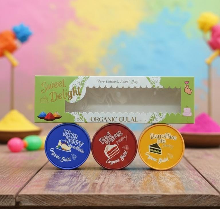 SWEET DELIGHT ORGANIC GULAL (PACK OF 3 X 75 GRMS)