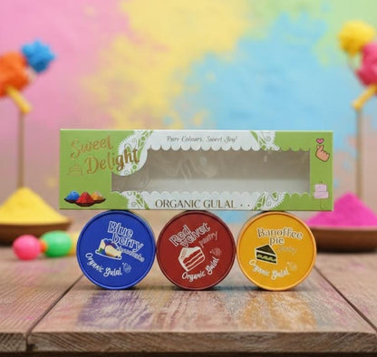 SWEET DELIGHT ORGANIC GULAL (PACK OF 3 X 75 GRMS)