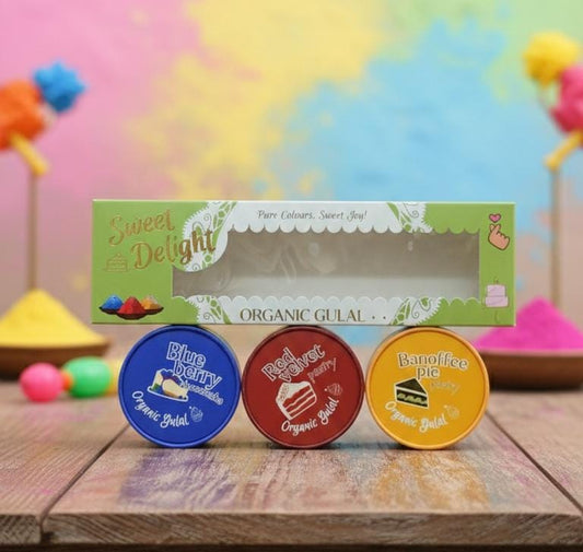 SWEET DELIGHT ORGANIC GULAL (PACK OF 3 X 75 GRMS)