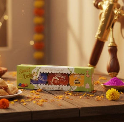 SWEET DELIGHT ORGANIC GULAL (PACK OF 3 X 75 GRMS)