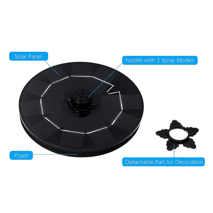 Fast Fountain By Pocket Hose - Solar-powered - Instantly Adds A Water Feature Virtually Anywhere - 5 Spray Modes - No Installation Or Batteries Required - Great For Bird Baths Pools Pond  More (1 Pc)
