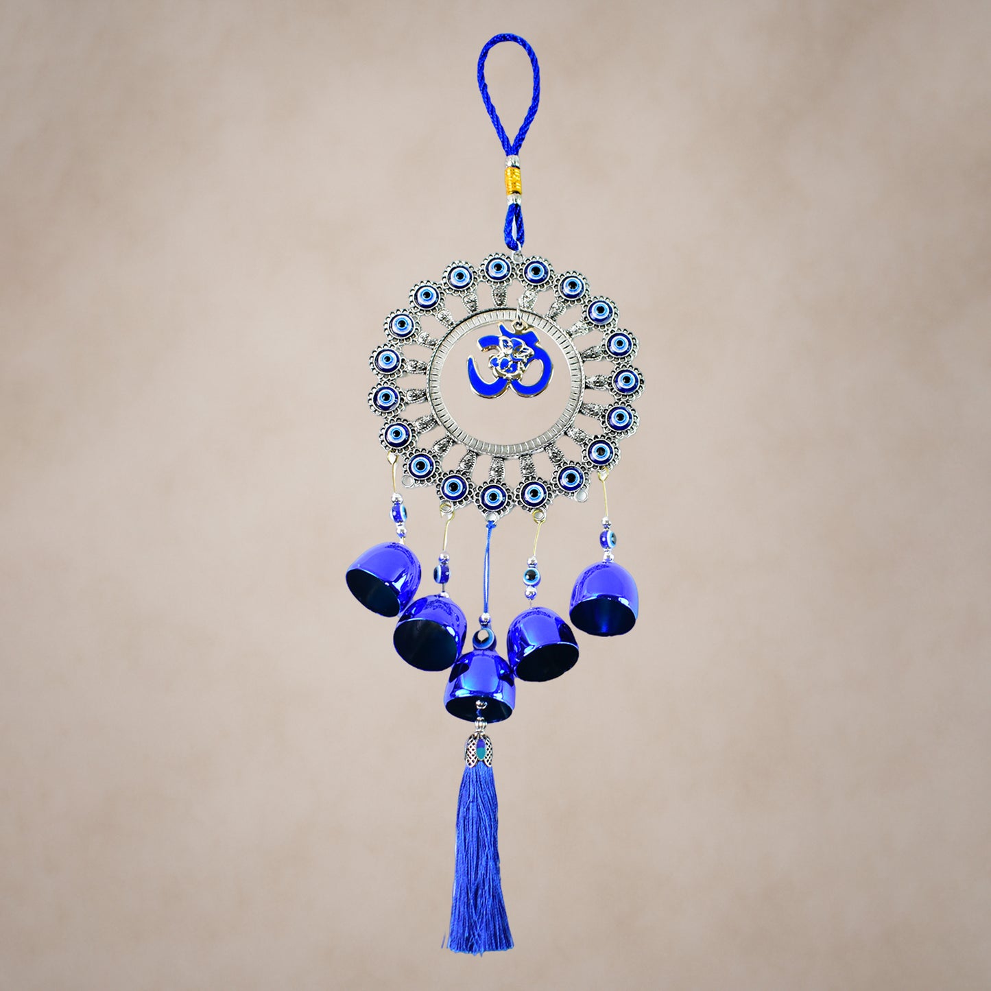 Decorative Om Evil Eye Wind Chime Wall Hanging (1 Pc)