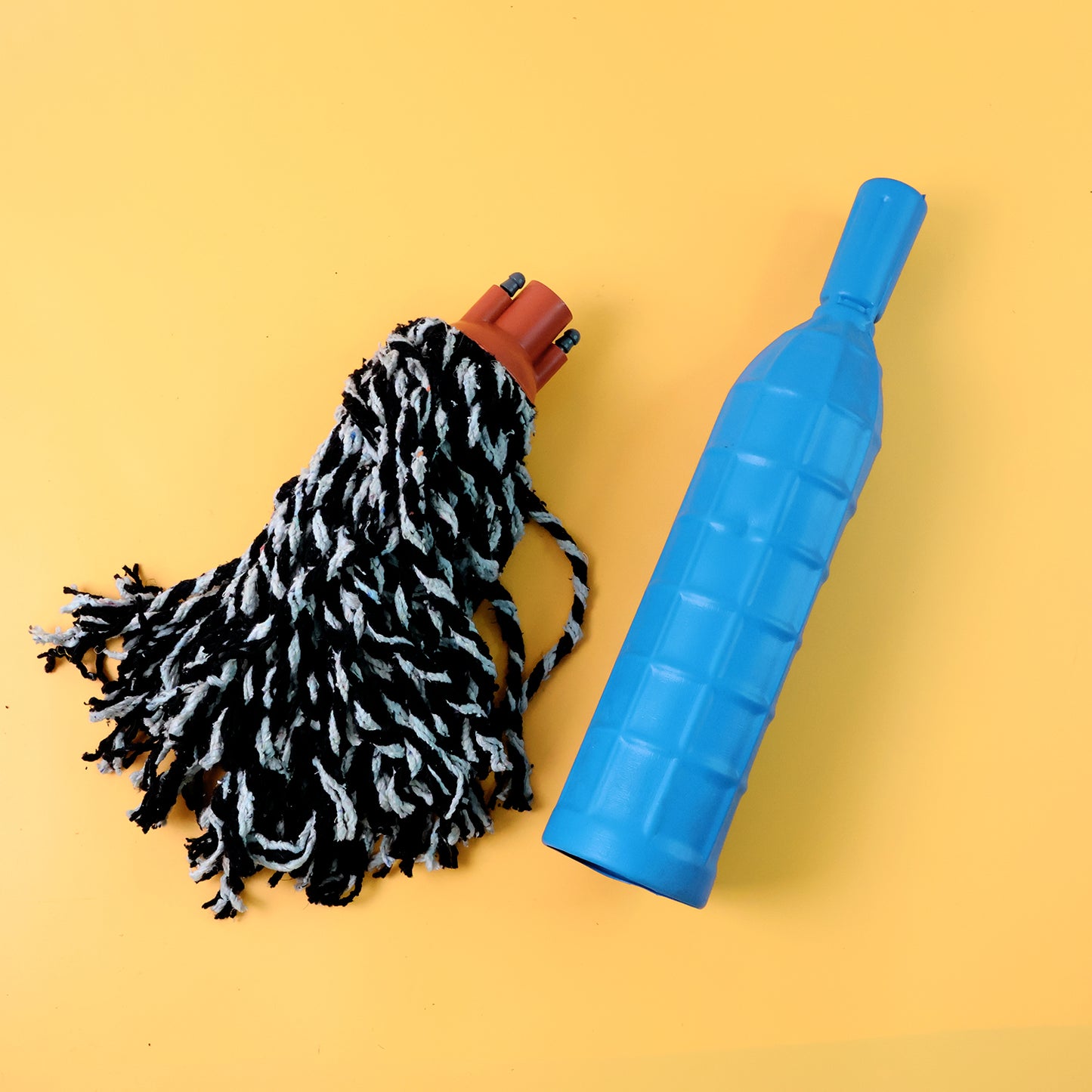 Plastic Mop Refill With Handle Grip  Durable Cotton Yarn Floor Cleaning Mop Head For Household And Commercial Use