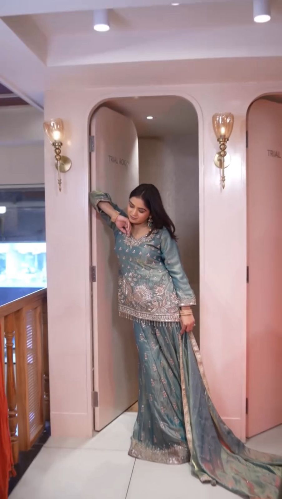 Pure Fendy Silk With Heavy Embroidery Sequence Work Top-Bottom And Dupatta Set Fully Stitched Ready To Wear