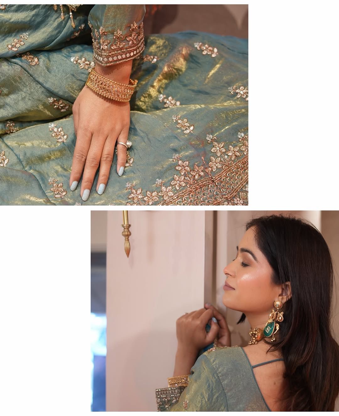 Pure Fendy Silk With Heavy Embroidery Sequence Work Top-Bottom And Dupatta Set Fully Stitched Ready To Wear