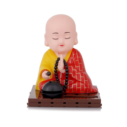 Red Solar Powered Sitting Buddha Statue (1 Pc  Medium)