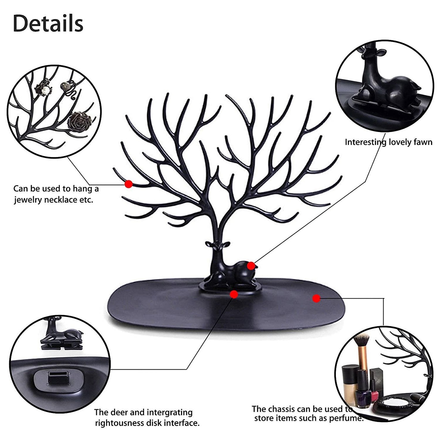 1788 Deer Shaped Jewellery Display Holder Earring Necklace Holder Organiser (1pc Only)