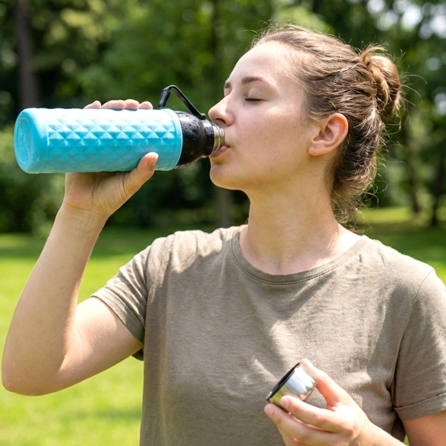 Plastic 1100 Ml Approx Diamond Texture Sports Water Bottle (1 Pc)
