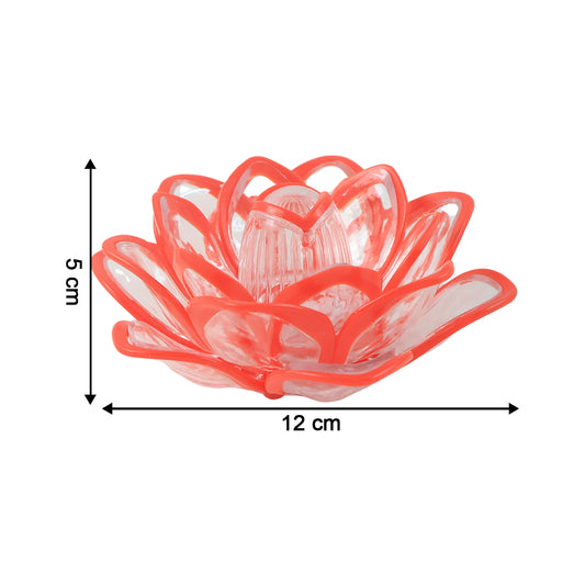 Set Of 6 Lotus Shaped Led Flameless Decorative Candles