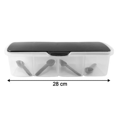 Kitchen Multipurpose Air-tight 4 Sections Storage Containers  Masala Box (1 Set)