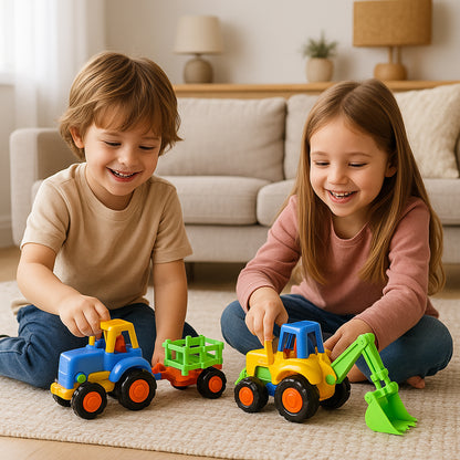 Funwoods Itsy Bitsy Construction Vehicle Toy Set For Kids - (8 Pc)