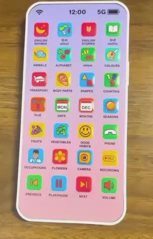 Educational Toy Phone for Kids - 28 Interactive Learning Functions & Bilingual Content | Store Pickup Only