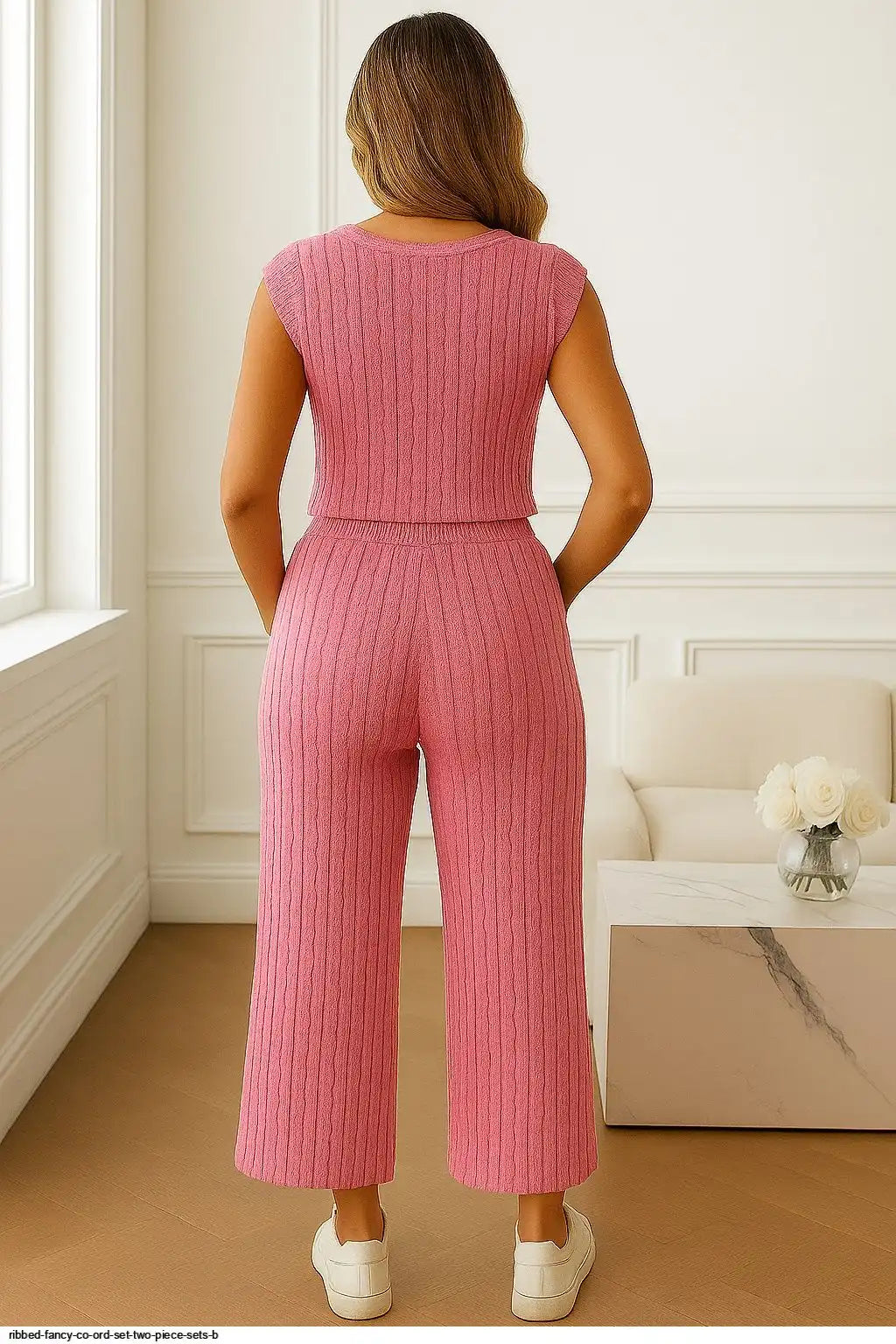 RIBBED FANCY CO ORD SET TWO PIECE SETS
